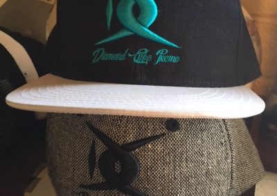puff embroidery custom hats teal black and white snapbacks twill phoenix tempe scottsdale arizona